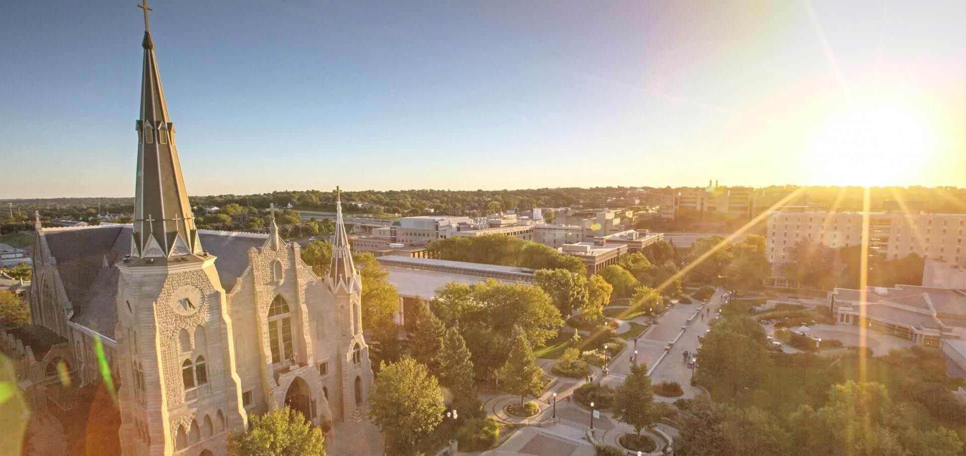 Creighton campus at sunrise