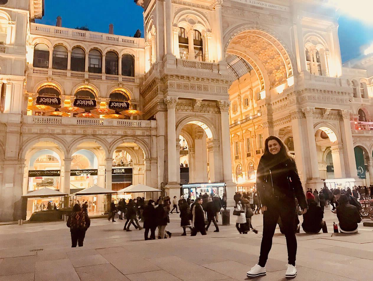 A Creighton student enjoying the sights during a study abroad experience in Italy