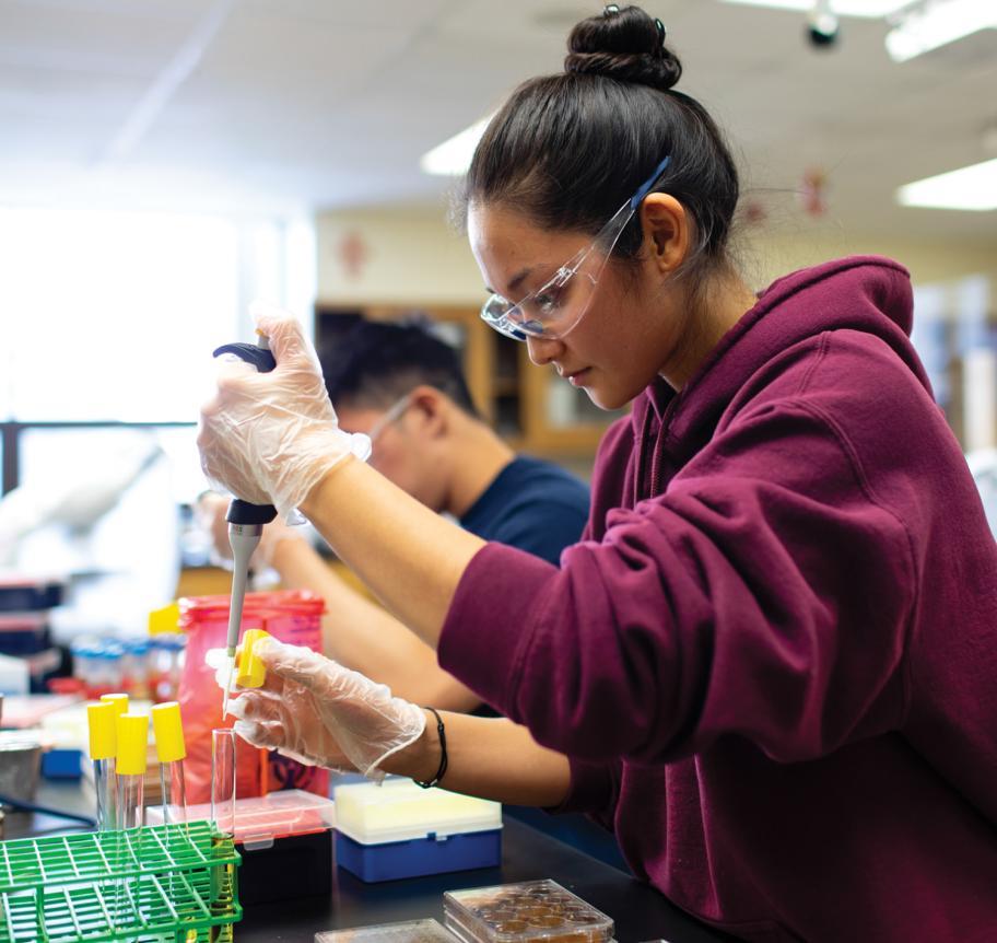 克雷顿学生在科学实验室